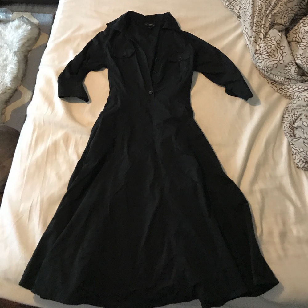 Banana republic black fit and flare dress